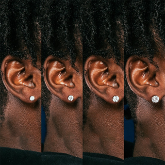 Surgical Steel Carnation Rose Gold with Fiat Earrings Perforated, Men's and Women's Jewelry, 1 Pair
