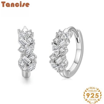Tancise Silver Zircon Earrings Drop Earrings For Women Wedding Party Gifts
