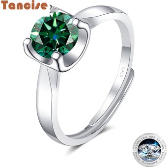 Tancise New 0.5/1/2CT Moissanite Ring Luxury Diamond Silver   Jewelry For Women Engagement Bridal Wedding Bands Anillos