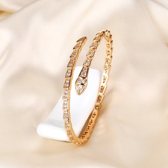 Exquisite Full Diamond Snake Bone For Women, Stylish Versatile, Bold And Elegant High-End Bracelet