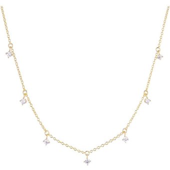 Halskette Ellera Piccolo - 18K vergoldet mit weißen Zirkonias