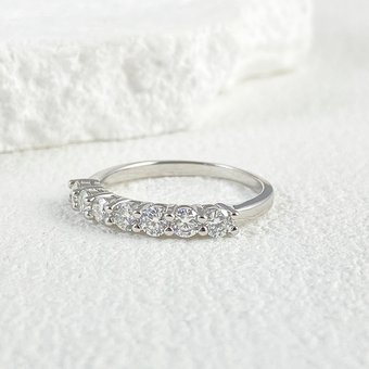 Fashion NeeTim Full Moissanite Ring for Women S Sterg Sier with White Gold Plated Diamond Wedding Bridal Band Fine Jewelry