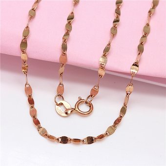Purple Russian Tile Necklace Women's Versatile 585 Plated Rose Gold Lock Shining Bone Chain Jewelry