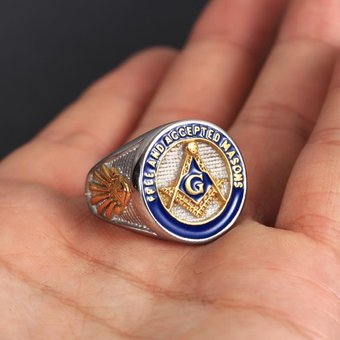 Hot sales New Masonic Signet Men's Anniversary Gifts Wedding Engagement Jewelry Rings