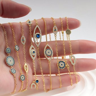 S Pure Silver Light Luxury Full Diamond Demon Eye Series For Women Ins Style Hot Selling Bracelet