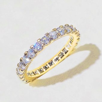 Cao Shi New Style Starry Sky Women's Cluster Full Circle Simulated Zircon Light Luxury Fashion Band Ring