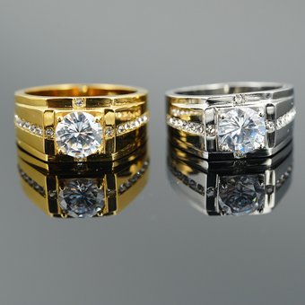 Men's Titanium Steel Wedding Dominant Classic Couple Diamond Japanese Korean Simple Light Luxury Plain Ring
