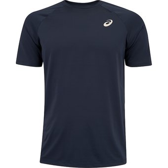 Camiseta Masculina ASICS Manga Curta Emblema Racket UV 50 Antiodor