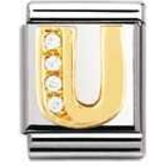 Nomination BIG - BUCHSTABEN Edelstahl, 18K-Gold und Cubic Zirc. (U)