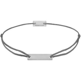 Momentoss Filo Armband - Textil - Dunkelgrau - Silber - Eckig - 21200039