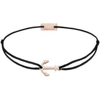 Momentoss Filo Armband - Textil - Schwarz - rosé vergoldet - Anker - 21200195