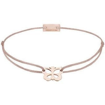 Momentoss Filo Armband - Textil - Braun Beige - rosé vergoldet - Schmetterling - 21200794