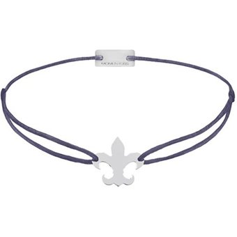 Momentoss Filo Armband - Textil - Lila - Lilie Silber rhodiniert - 21202680