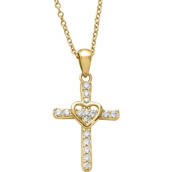 Auranto Collier - Silbercollier Kreuz gold - M262097