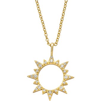 Auranto Collier - Silbercollier Sonne gold - M262104