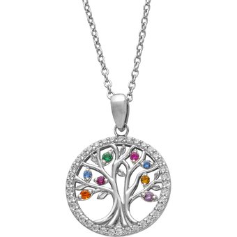 Auranto Collier - Silbercollier Lebensbaum bunt - M262107