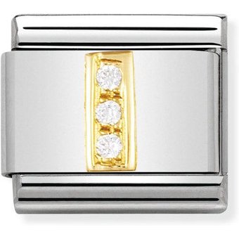 Nomination Classic - BUCHSTABEN Edelstahl, 18K-Gold und Cubic Zirc. (I)