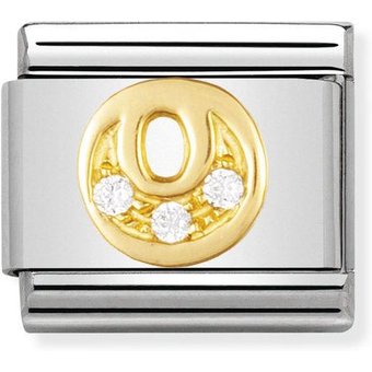 Nomination Classic - BUCHSTABEN Edelstahl, 18K-Gold und Cubic Zirc. (O)