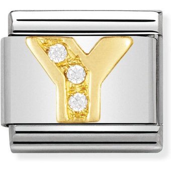 Nomination Classic - BUCHSTABEN Edelstahl, 18K-Gold und Cubic Zirc. (Y)