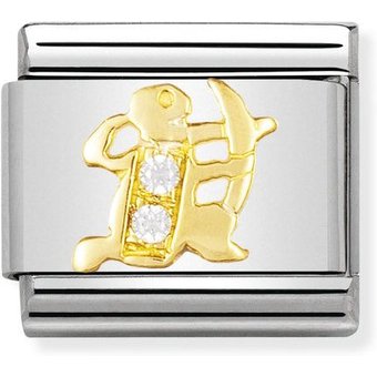 Nomination Classic - STERNZEICHEN Edelstahl, 18K-Gold und Cubic Zirc. (Schutze)