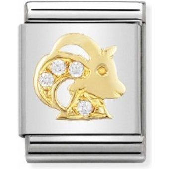 Nomination BIG - STERNZEICHEN Edelstahl, 18K-Gold und Cubic Zirc. (Steinbock) - 032302/10