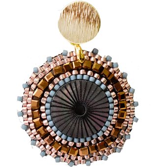Orecchini Ohrringe - Nini-rose-blau-gold