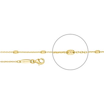 Der Kettenmacher Halskette - Ankerkette Ovaline Diamantiert Gold - A4G