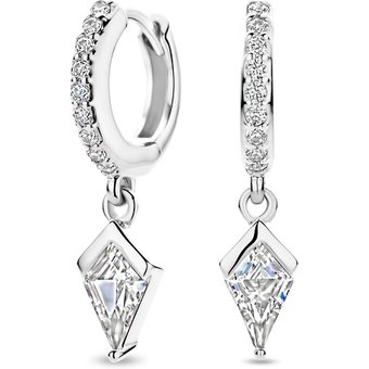 FJF JEWELLERY Creolen - Creole Classic Hoop Pavé - FJF0030044SWH