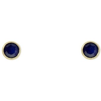 Schneider Basic Ohrstecker - Gold – Zylinder mit schwarzem Safir klein – ZS05