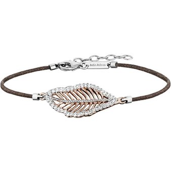 Julie Julsen Armband - Petite Collection - Blatt - Silber, Rose - JJBR10194.2