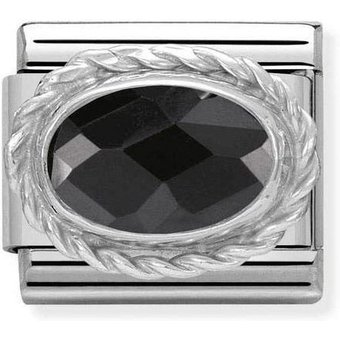 Nomination Classic - Composable Classic- Stein in schwarz facettiert mit Kordel- 330604/011
