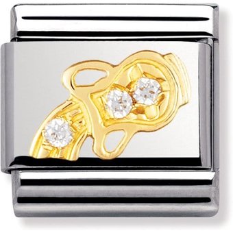 Nomination Classic - STERNZEICHEN Edelstahl, 18K-Gold und Cubic Zirc. (Wassermann)