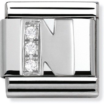 Nomination Classic - SilverShine Buchstabe N mit Zirkonia - 330301/14