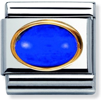 Nomination Classic - EDELSTEINE OVAL aus Edelstahl und 18K-Gold (LAPISLAZULI)