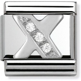 Nomination Classic - SilverShine Buchstabe X mit Zirkonia - 330301/24