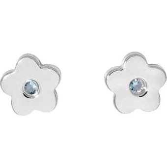 Schneider Basic Ohrstecker - Silber - Blume Blau - SK12