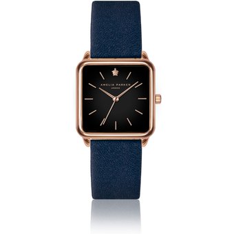 Lederuhr Frau Amelia Parker Night Plaza Dark blue