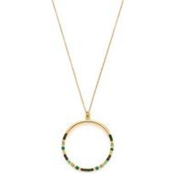 Maxikette Viva Ciao aus Edelstahl, Glasperlen, IP Gold