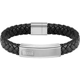 Lander Gravurarmband fĂĽr Herren aus Leder und Edelstahl
