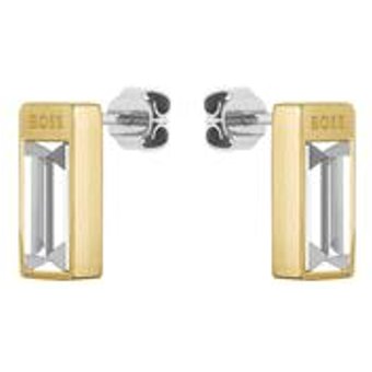 Damen Ohrstecker Clia mit Kristall, Edelstahl, IP Gold