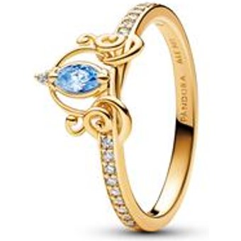 Vergoldeter Disney Cinderella Ring mit blauem Zirkonia