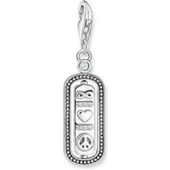 Love and Peace Charm aus 925er Silber mit Zirkonia