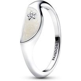 Siegelring für Damen aus Sterlingsilber, Zirkonia, ME