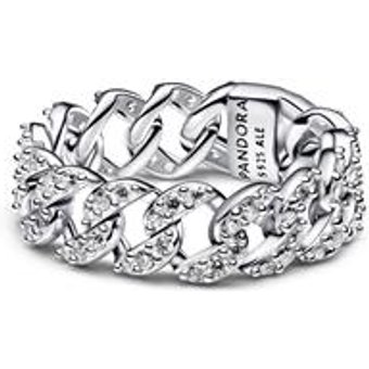 Gliederketten Ring für Damen, 925er Silber, Timeless