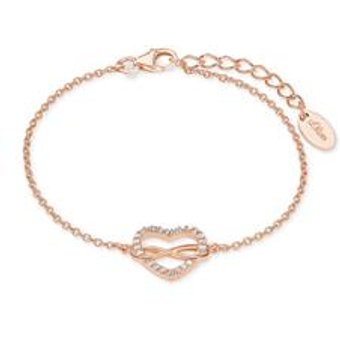 Herzarmband Infinity für Damen aus Sterlingsilber, rosé