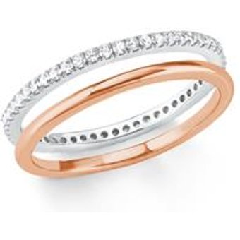 Ring Set für Damen aus Sterlingsilber, rosé