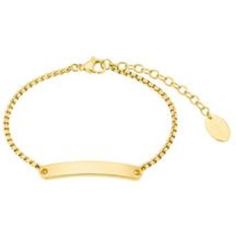 Gravurarmband fĂĽr Damen aus Edelstahl, IP Gold