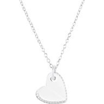 Kette mit Herzanhänger aus Sterlingsilber, Zirkonia