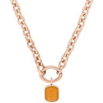 Chunky Damenkette aus Edelstahl, rosé, gravierbar