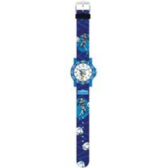 Blaue Armbanduhr Fußball aus Kunststoff für Jungen